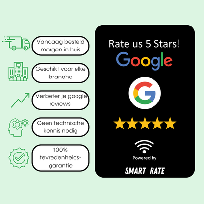 SmartRate® NFC Google review card